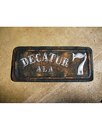 old Alabama leather license plate