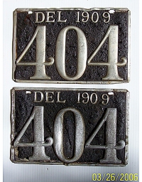 old Delaware leather license plate 1