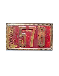 old Illinois brass license plate 9