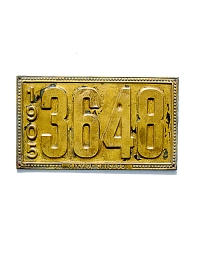 old Illinois brass license plate 8