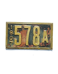 old Illinois brass license plate 12