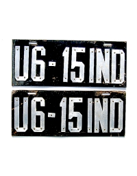 old Indiana leather license plate 2
