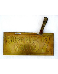 old Kansas brass license plate 2