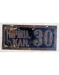 old Kansas brass license plate 1