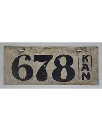 old Kansas wooden license plate