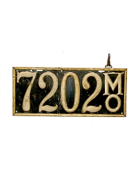 old Missouri leather license plate 5