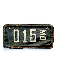 old Missouri leather license plate 13