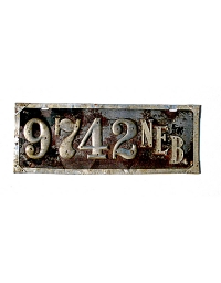 old Nebraska leather license plate 6
