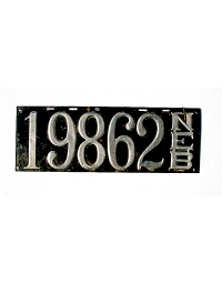 old Nebraska leather license plate 10