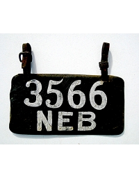 old Nebraska leather license plate 2