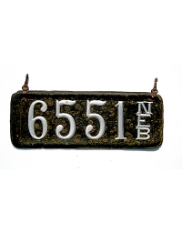 old Nebraska leather license plate 4