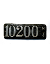 old New Jersey leather license plate 9