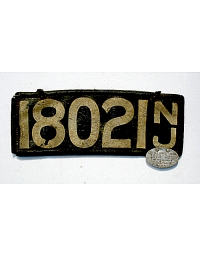 old New Jersey leather license plate 12
