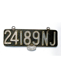 old New Jersey leather license plate 13
