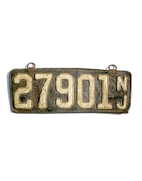 old New Jersey leather license plate 16