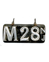old New Jersey leather license plate 20