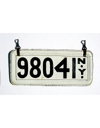 old New York leather license plate 17