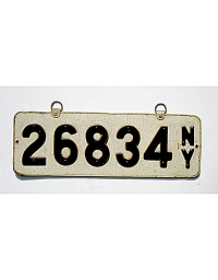 old New York leather license plate 9