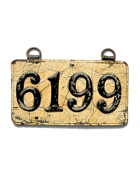 old New York leather license plate 6