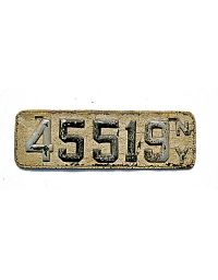 old New York leather license plate 13