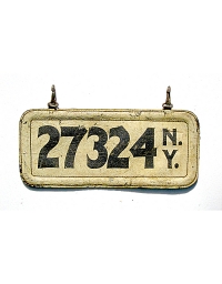 old New York leather license plate 10