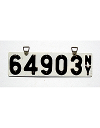 old New York porcelain license plates