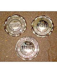 old New York aluminum dashboard discs
