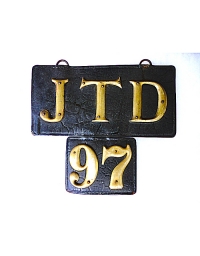old New York leather license plate 2