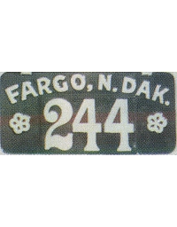 old North Dakota leather license plate 4