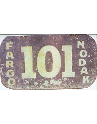 old North Dakota leather license plate 3
