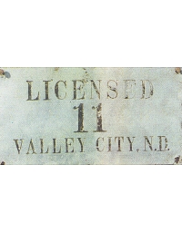 old North Dakota leather license plate 2