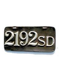 old South Dakota leather license plate 3