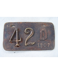 old Delaware leather license plate 3
