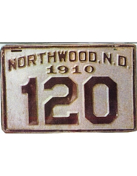 old metal license plates Northwood, ND