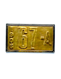 old Illinois brass license plate 10