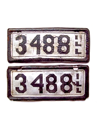 old Illinois leather license plate 4