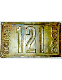 old Illinois brass license plate 6