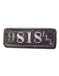 old Illinois leather license plate 5