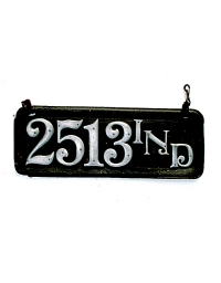 old Indiana leather license plate 1