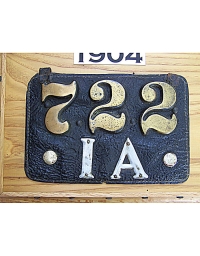 old Iowa leather license plate 11