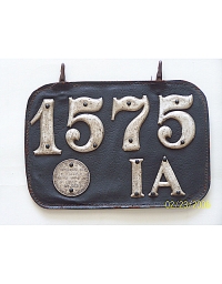 old Iowa leather license plate 2