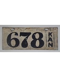 old Kansas wooden license plate