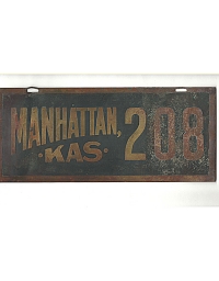 old Kansas brass license plate 3