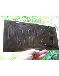 old Kansas brass license plate 3