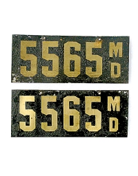 old Maryland leather license plate 4