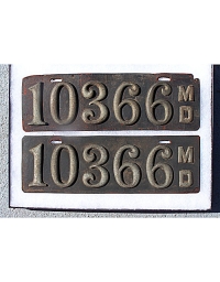 old Maryland leather license plate 6