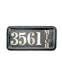 old Michigan leather license plate 5