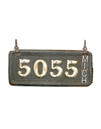 old Michigan leather license plate 6