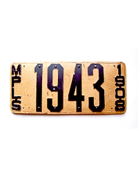 old Minnesota leather license plate
