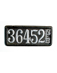 old Nebraska leather license plate 12